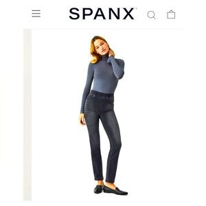 Spanx straight leg jeans, size L, vintage black - NWOT
